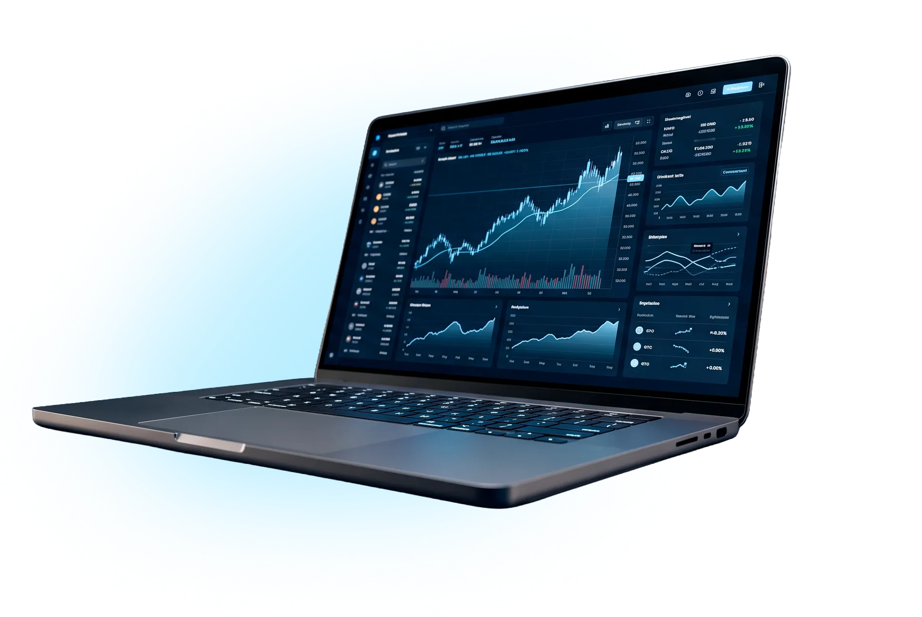 Inex AI AI trading dashboard shown on a laptop